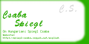 csaba spiegl business card